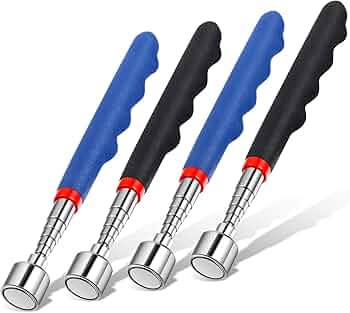 Telescoping Magnetic Pickup Tool 20 Lbs Magnet Extension Tool Telescoping Magnet 30 Inch Extendable Magnet Stick Gadget for Men Suitable for Birthday Father's Day Christmas (Blue and Black,4 Pieces)