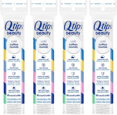 Q-Tips Rondas de algodón de belleza (80 unidades, 4 unidades)