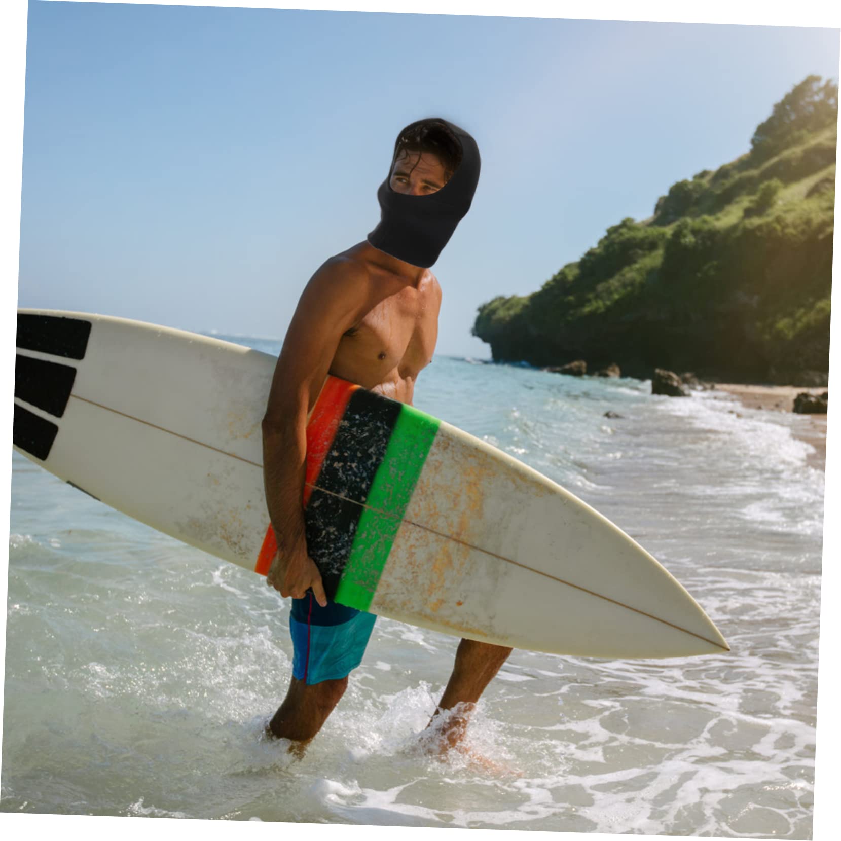 ifundom Sun Blocking Neoprene Swimming Cap Cold Diving Hood for Adults Full Mask Head Cover for Surfing Snorkeling and Swimming Easy to Wear