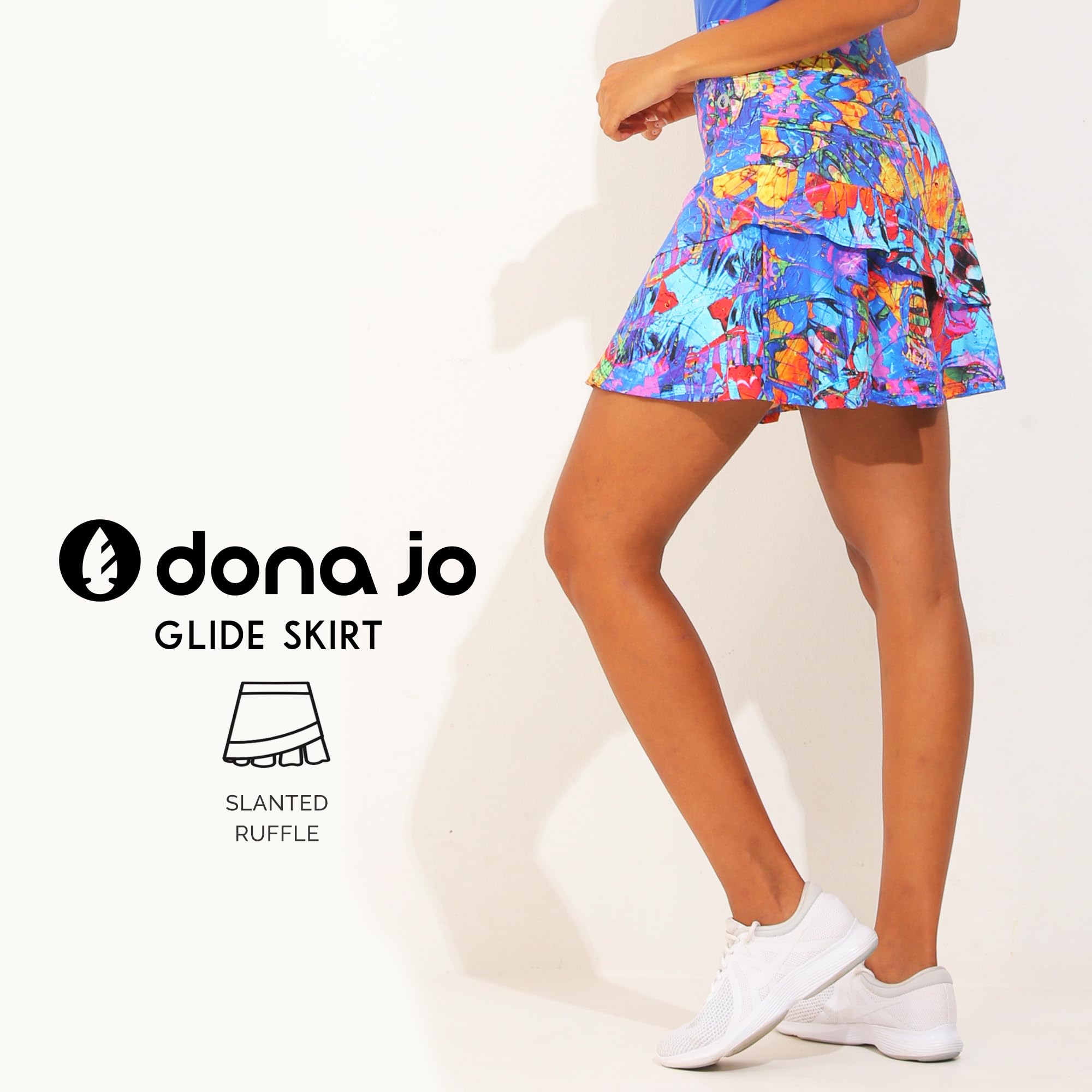 Dona Jo Glide - Falda para mujer, falda atlética de golf, pantalones cortos y bolsillos, falda de tenis, falda de uso activo