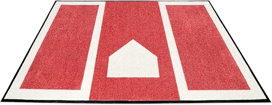 Baseball Hitting Mat, Softball Hitting Mat for Batting Stance Practice - Thickened Anti-Slip Training Mat for Batting Cage, 6.5 x 4 ft