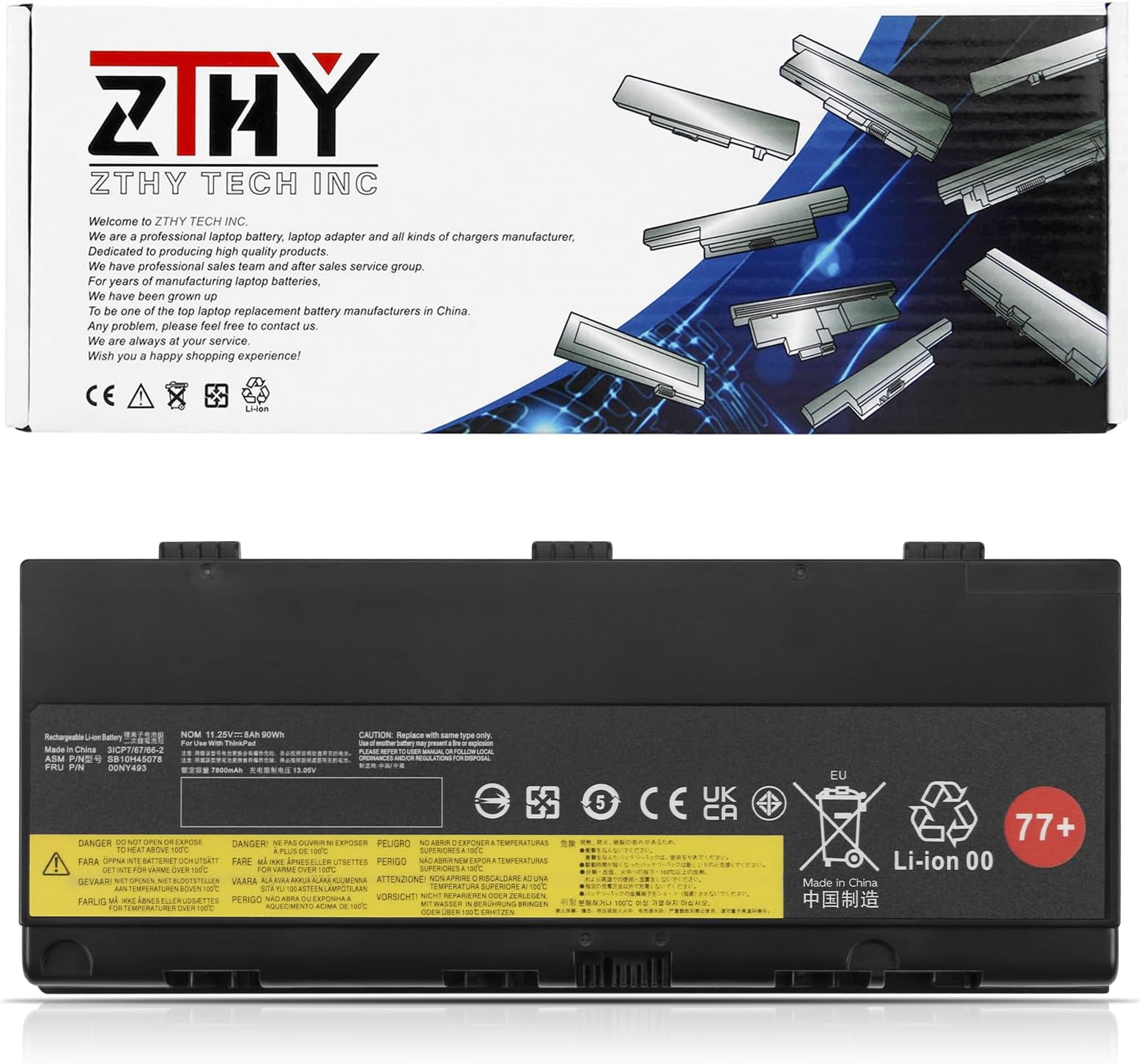 ASUNCELL Laptop Akku Für Lenovo ThinkPad P50 P51 P52 - 11.4V/90Wh Hochleistungsakku