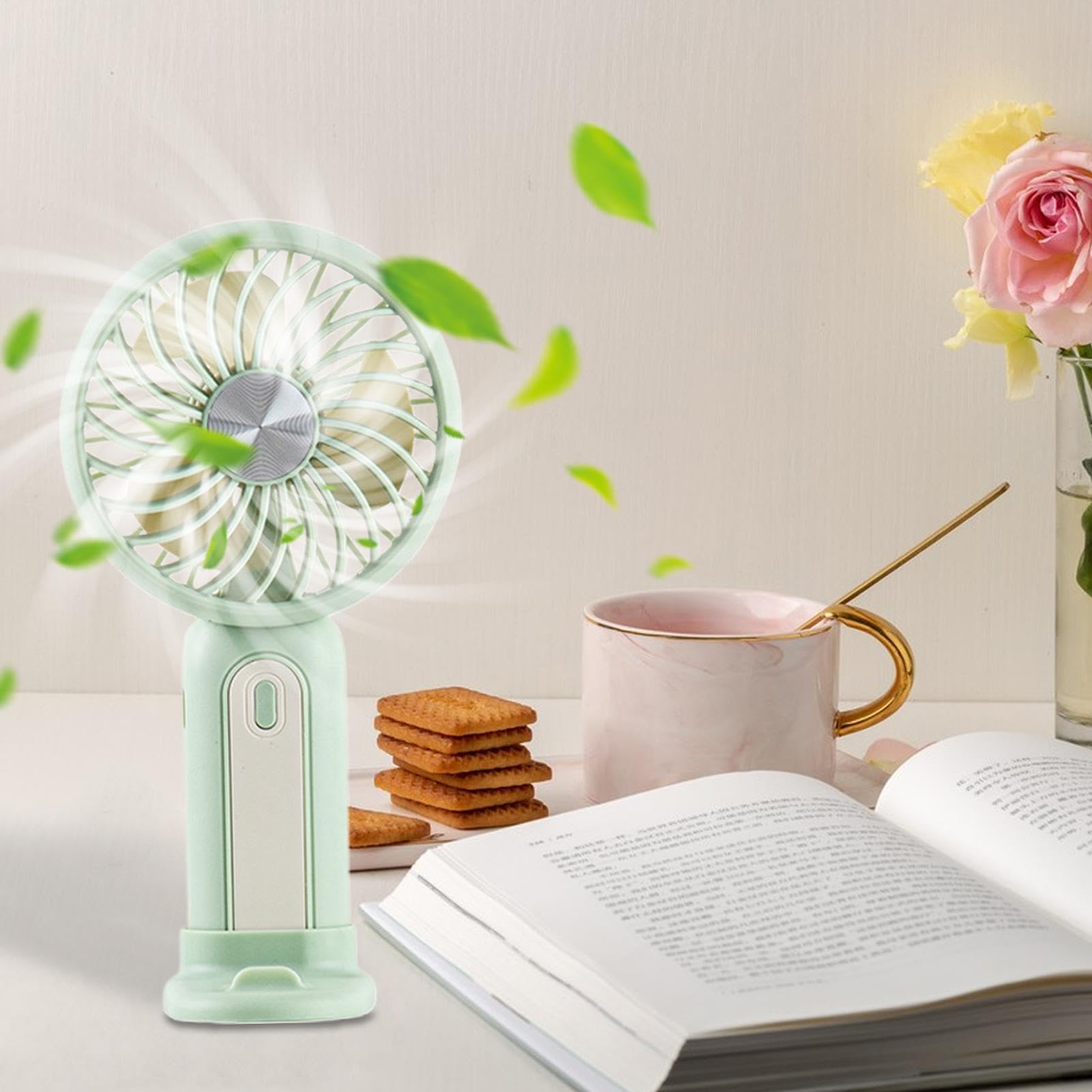 Ventilateur Rechargeable: Mini Ventilateur De Table USB Portable, Design En Forme De Bande Dessinée | Refroidisseur D'air Silencieux En ABS PP Pour Les Trailers En Plein Air, Studio, Voyage, Cadeau,