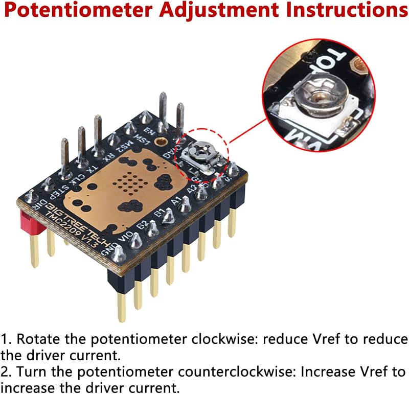 BIGTREETECH TMC2209 V1.2 Léptetőmotor Meghajtó 2.8A 3D Nyomtatóhoz