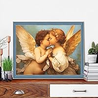 Vista 2 de LXTONG Kit de arte de diamantes de ángel para bebé, 5D con taladro redondo completo con alas para bebé, pintura por números, pintura de diamantes