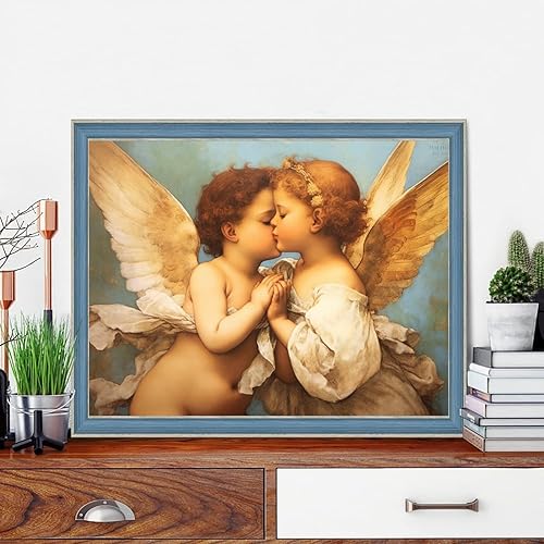 Miniatura 2 de LXTONG Kit de arte de diamantes de ángel para bebé, 5D con taladro redondo completo con alas para bebé, pintura por números, pintura de diamantes de