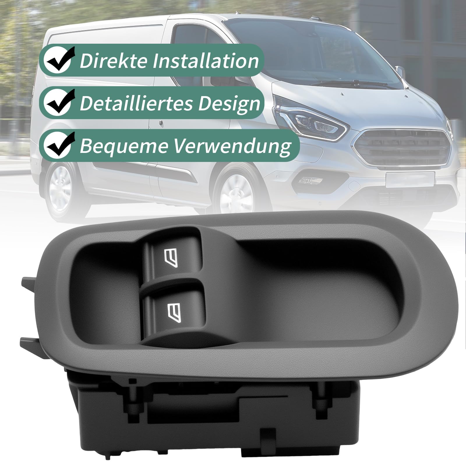 Alzacristalli lato conducente per auto, ricambio per Ford Transit 2014-2019, sostituisce 1791339 2029885, GK2T-14A132-CA, nero anteriore sinistro