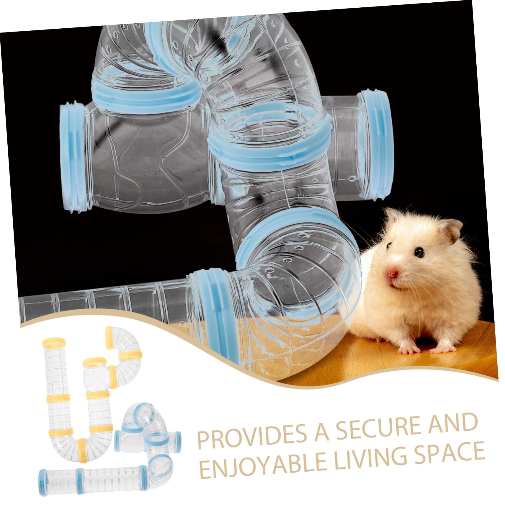 2 Stück Hamstertunnel Bausatz aus Pp Abnehmbar für Hamster und Meerschweinchenkäfige Selbstgemacht Käfigtunnel Hamster Zubehör