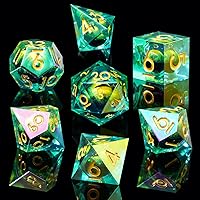 Vista 31 de YEMEKO Beholder's Dargon Eye DND - Juego de dados de ojo de gato con núcleo líquido, borde afilado, hechos a mano para Dungeons and Dragons Ttrpg