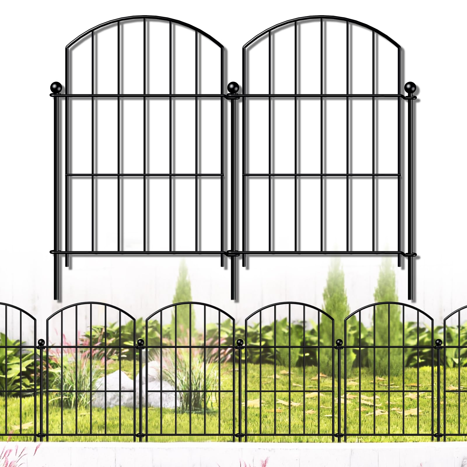 FOREHOGAR Metal Garden Fence 17in x 10ft