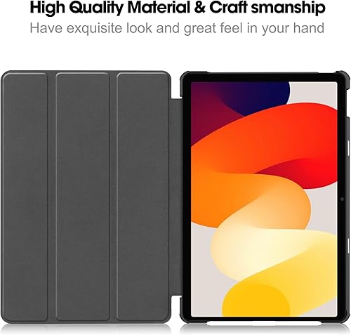 Miniatura 4 de Funda para Xiaomi Redmi Pad SE, carcasa dura de alta calidad, ligera, calidad PU, antidedos, resistente a los arañazos, color negro para Xiaomi
