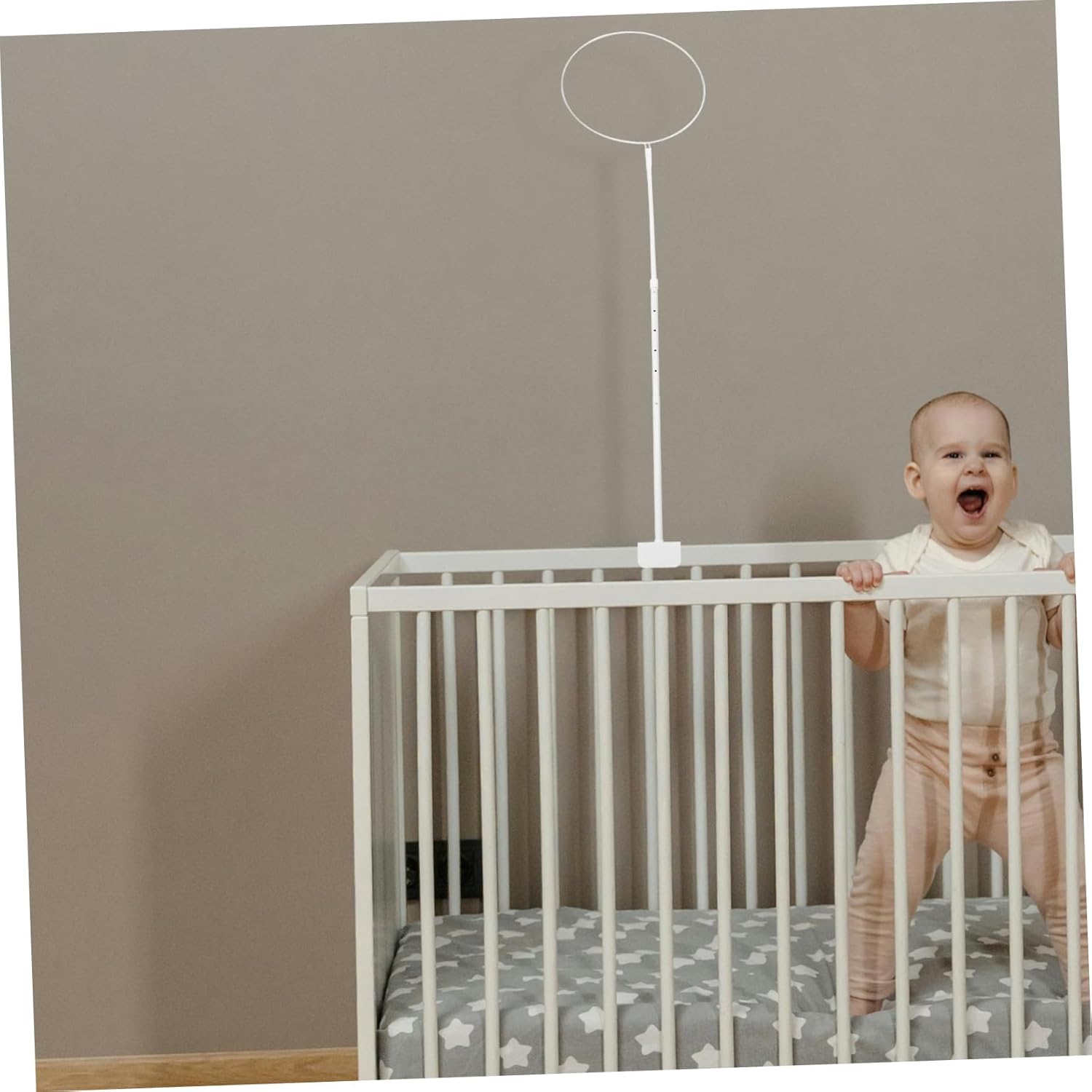 Wakauto Mosquito Net Bracket Iron Stand Holder for Crib and Cot Rust Net Support for Bed Practical Bites Easy to Install and Mesh Mounting Rack