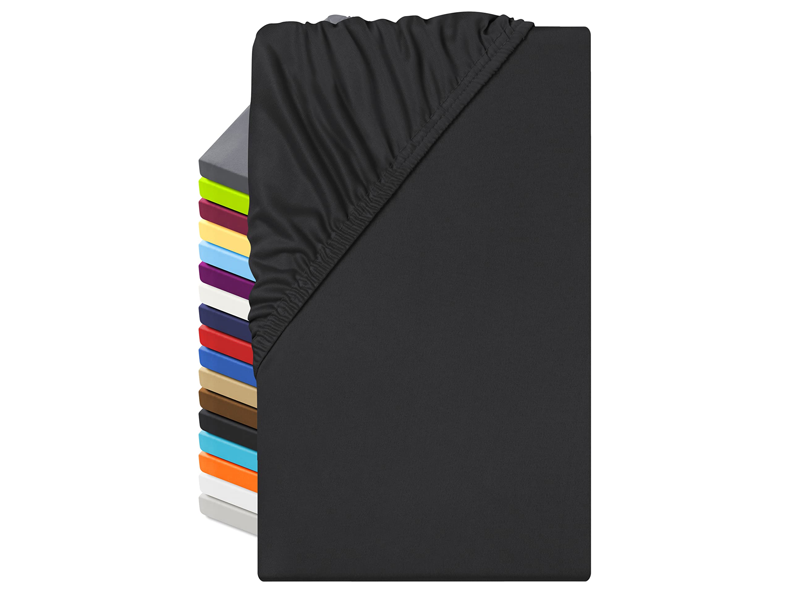 Npluseins Black Microfibre Fitted Sheet - Breathable And Suitable For Allergy Sufferers 1519.2192, 120 X 200 Cm,