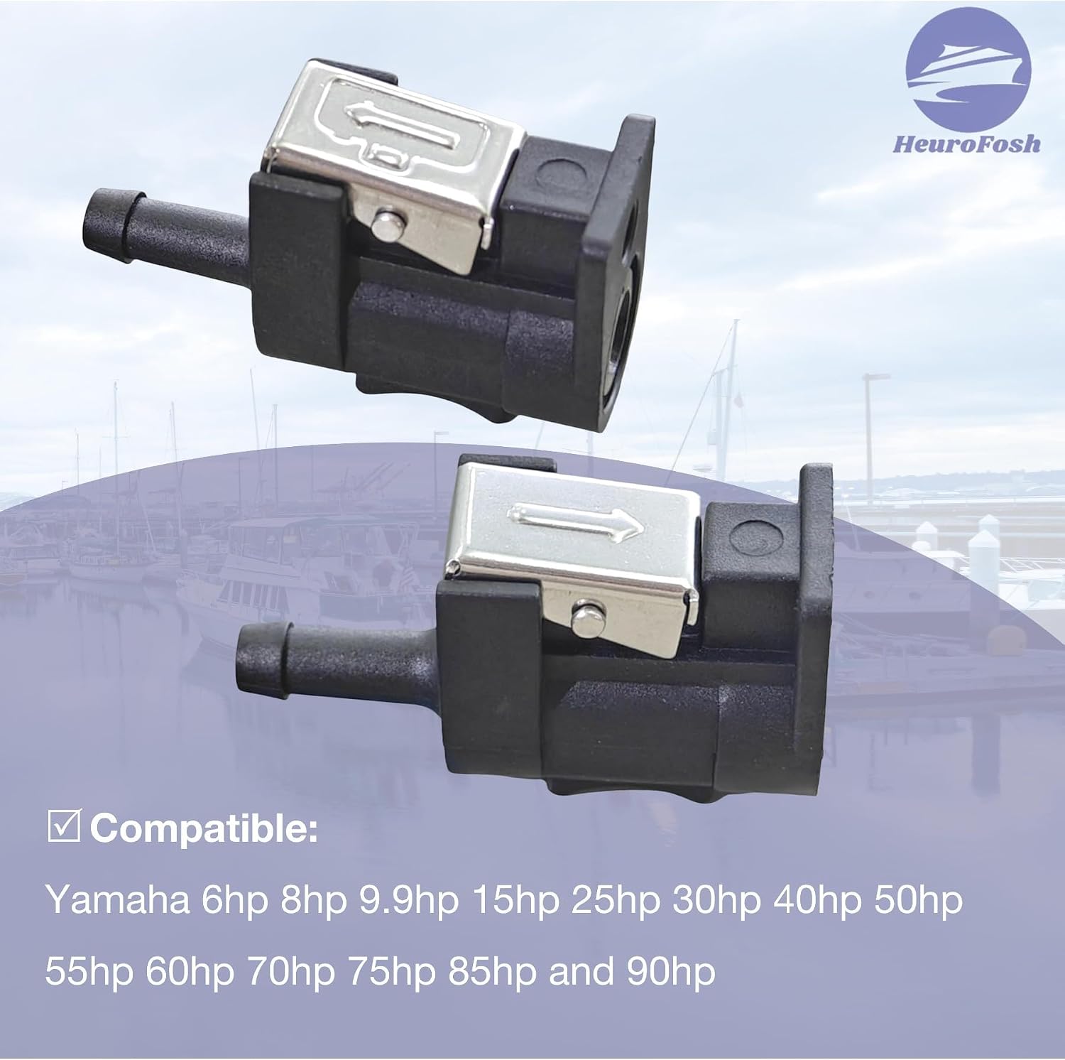 6MM Fuel Line Connector Kits for Yamaha 6-90 HP Outboard Engine Side and Tank Side Female 6Y1-24305 6G1-24305