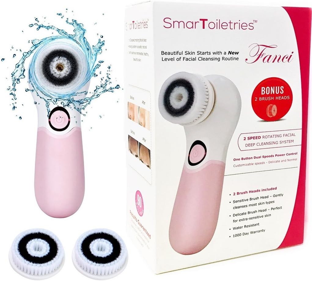 Facial Cleansing Brush, SmarToiletries FANCI 2 Speed, Exfoliator, Microdermabrasion Brush,Pore Minimizer, Acne Scar Treatment, Dark Spot Corrector, Blackhead Remover