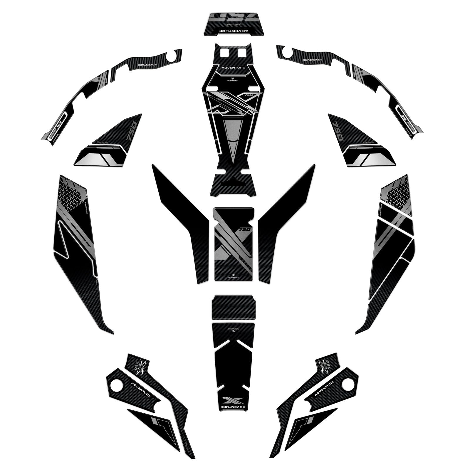 Resin Bike Kit Adesivi Scooter Compatibile con Honda X-ADV 750 2025-2026. Kit Completo Protezioni Carene, Pedana e Tunnel Antigraffio e Antiurto. Adesivi Resinati 3D Made in Italy