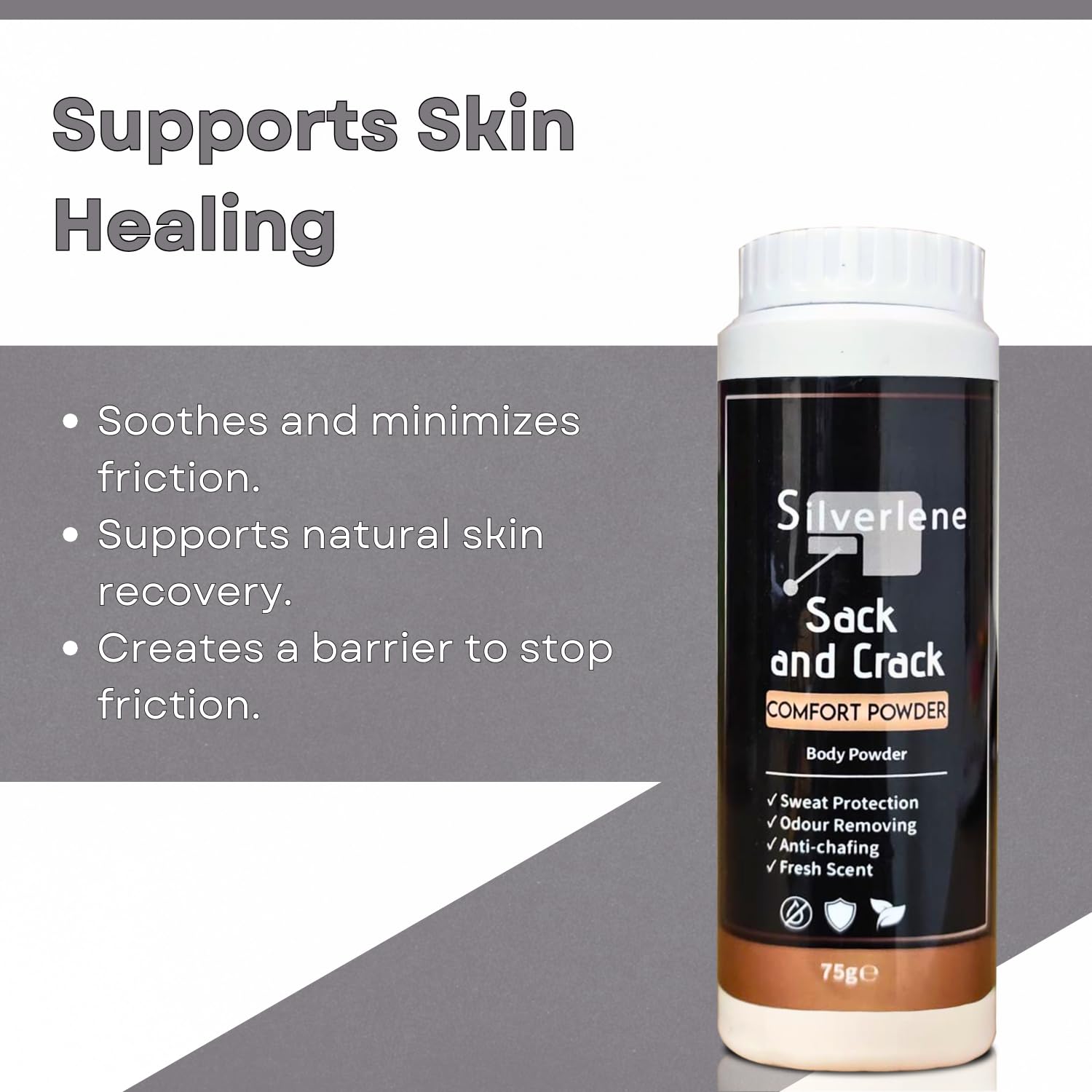 Bestus Sack and Crack Comfort Body Powder 75g - Anti-Chafing, Sweat Protection & Odor Removal, Fresh Scent - Image 3