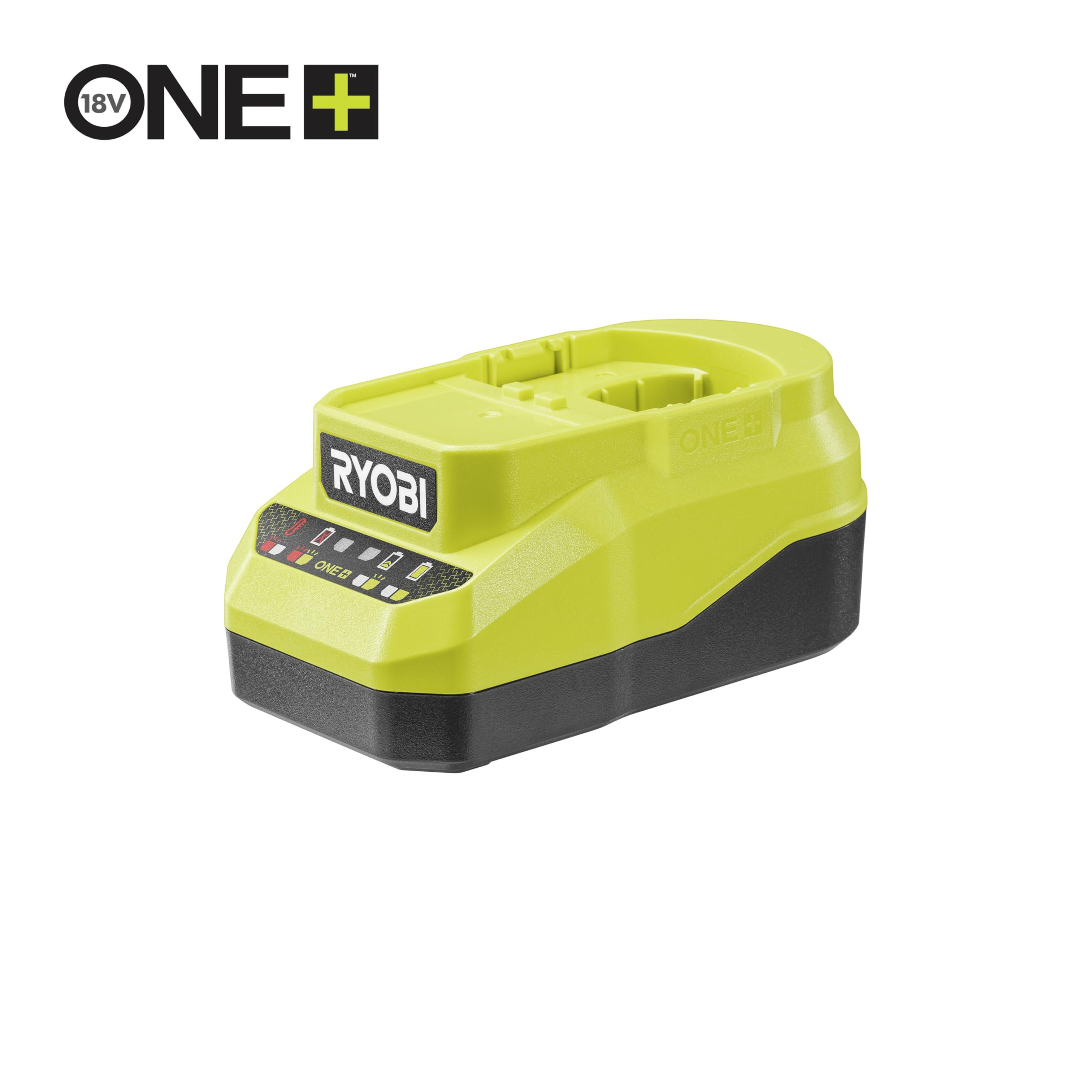Ryobi Kit Batteria e Caricabatterie Originali 18V ONE+ 5,0Ah Lithium+ con Caricatore 2,0A, Indicatore LED, Tecnologia IntelliCell, Compatibile con Oltre 200 Utensili, RC18120A-150G