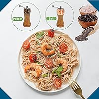 Vista 5 de Juego de molinillo de sal y pimienta VEIZIBEE Juego de molinillo de sal y pimienta de madera Molinillo de pimienta manual Juego de molino