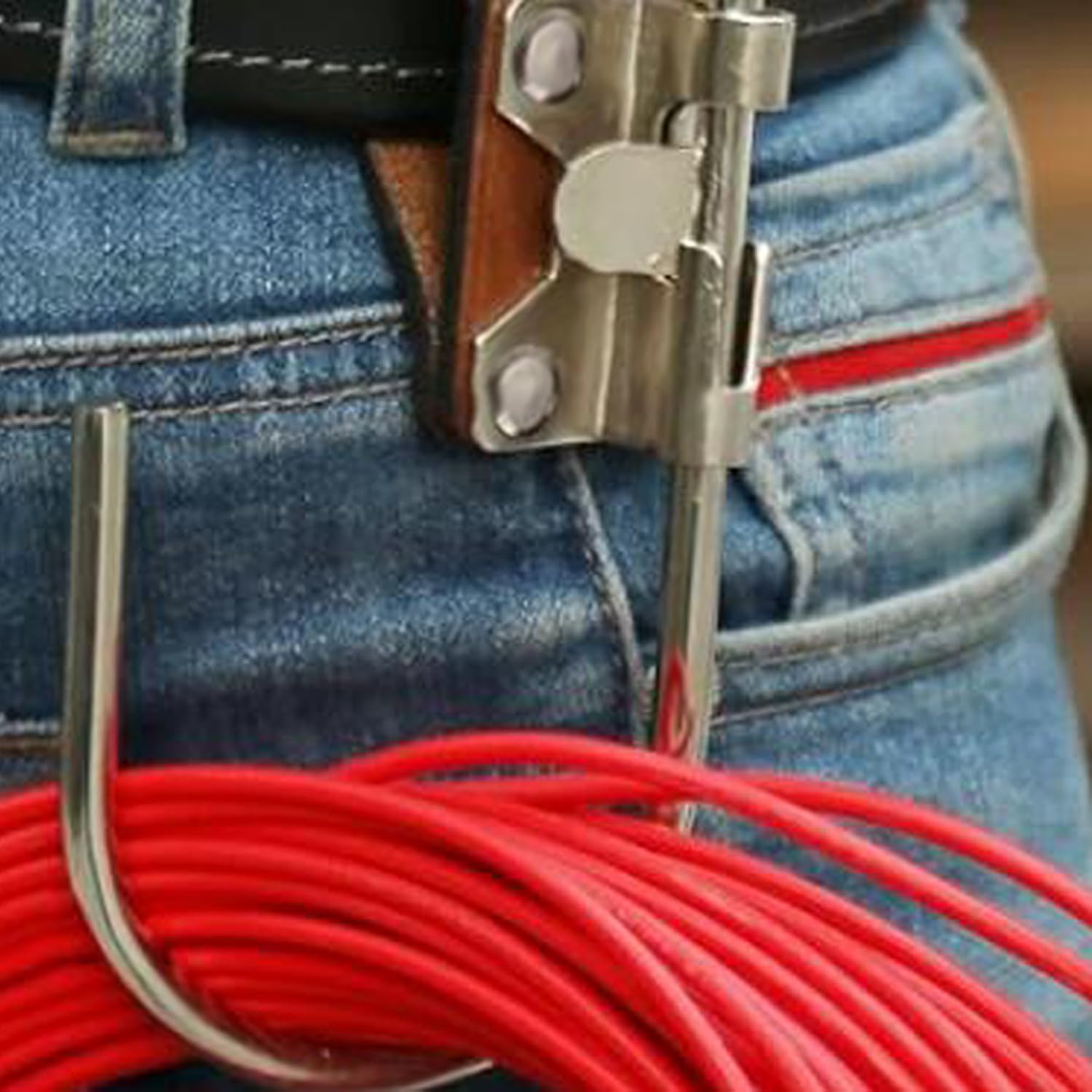 4 Pcs Leather Drill Holder Belt Tool,Hook Holster Drill Holder Drill Holster for Tool Belt