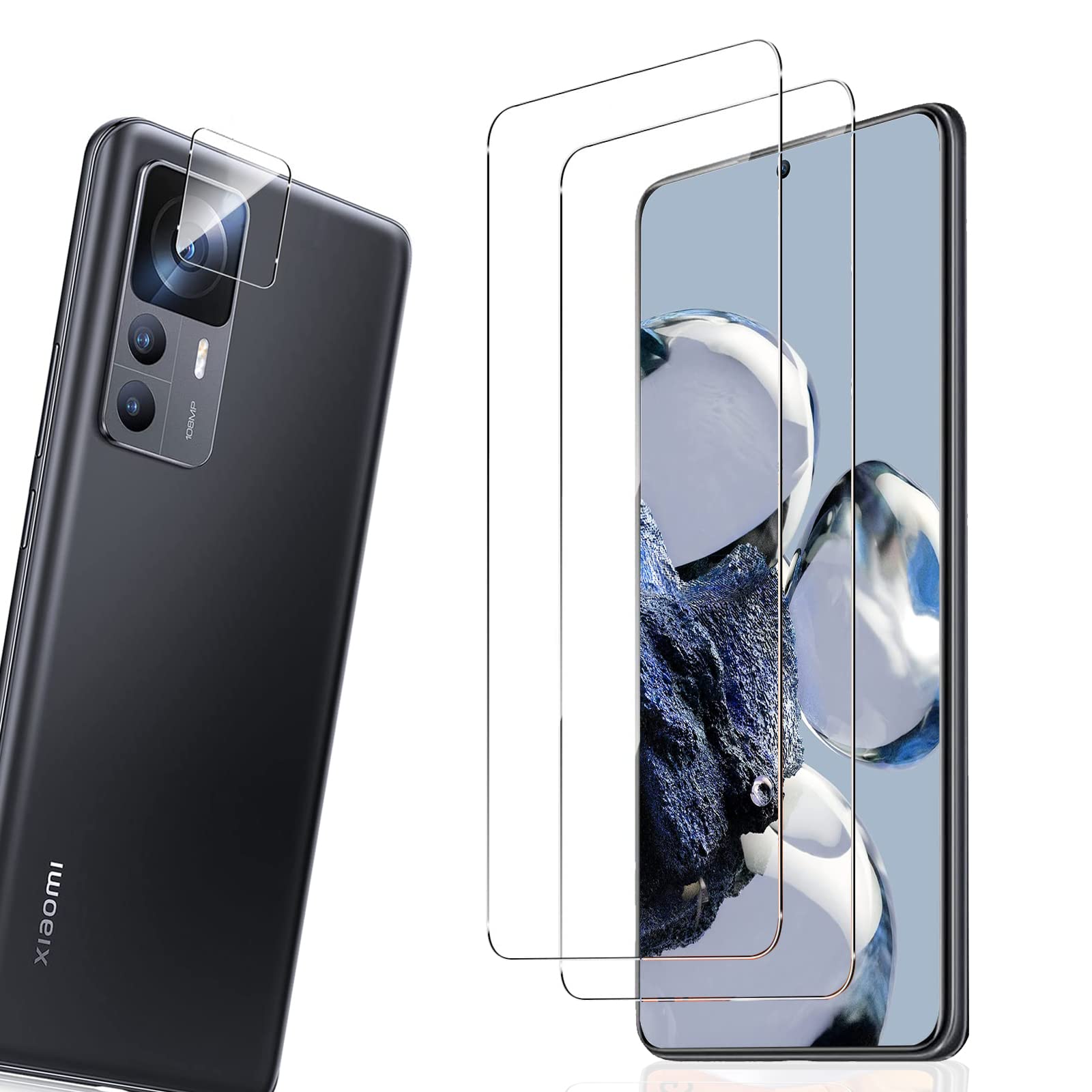Amazon | Xiaomi 12T/12T Pro 用 ガラスフィルム(2枚) + カメラ  