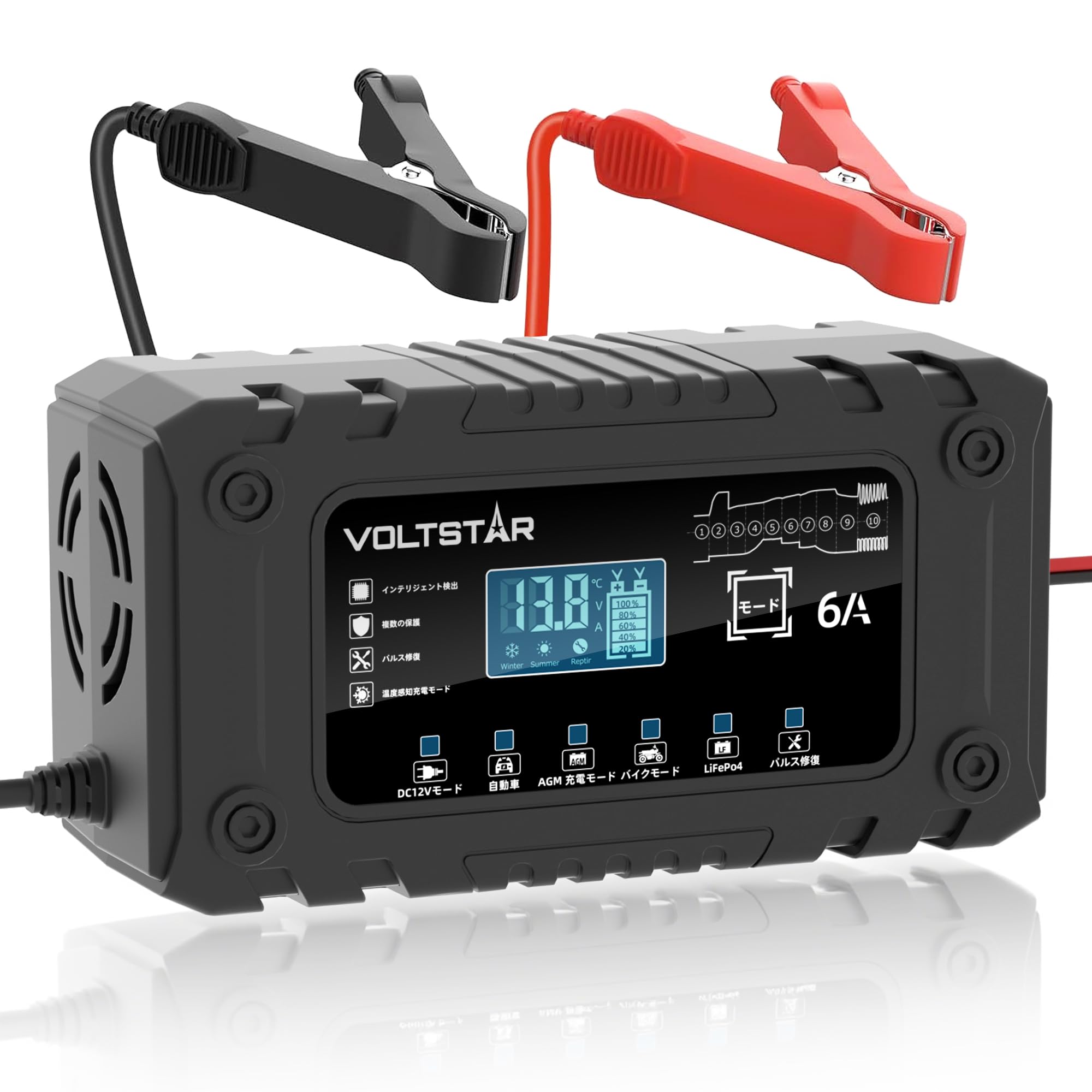 Amazon.co.jp: VOLTSTAR 12V 6A バッテリー充電器 【10段階