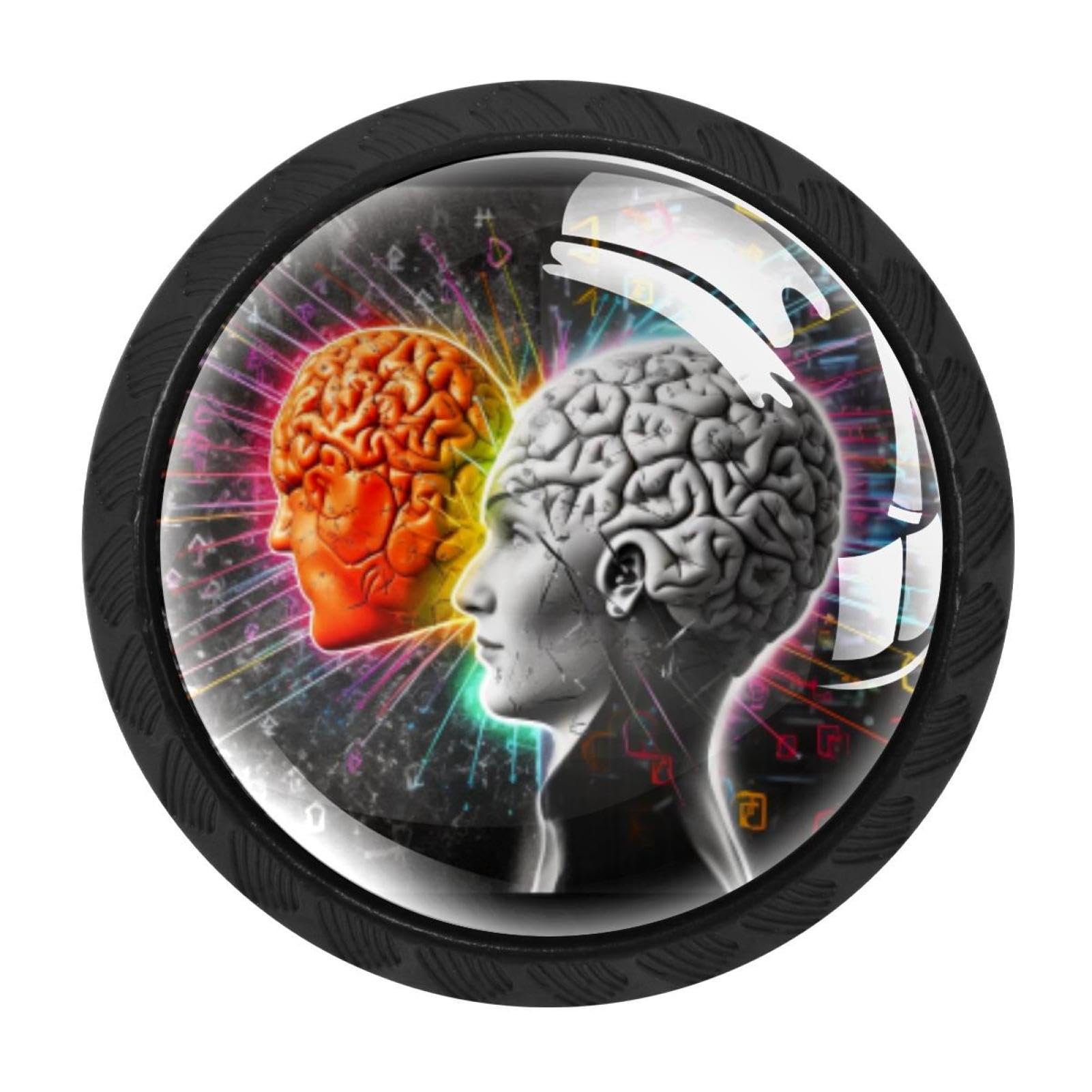 Chenzzzz Multicolored 06 4 Pack Mathematical Engineering Brain Kitchen Cabinet Knobs Drawer Knobs Dresser Knobs Matte Black Zinc Knobs Drawer Pulls Door Knobs Dresser Drawer Handles Knobs For Dresser Drawers