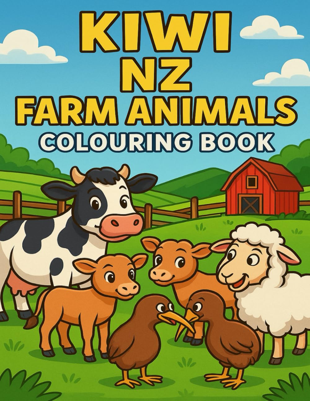 Kiwi Nz Farm Animals Colouring & Activity Book: 25 fun pages of colouring, drawing, mazes, and kiwi farm adventures!