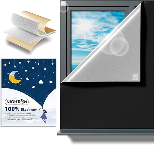 Miniatura 8 de Cortinas opacas portátiles de 100 x 57 pulgadas, tiras de cinta de velcro fuertes con adhesivo, persianas opacas que se pueden cortar, 100% material