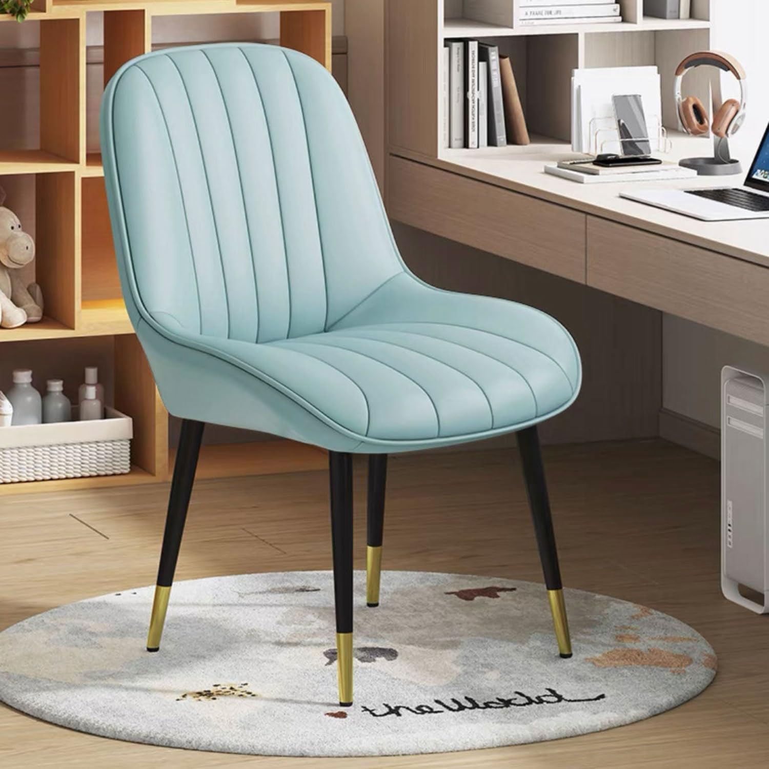 Chaise de salle à manger lot de 4 blanc cassé en cuir avec pieds métal