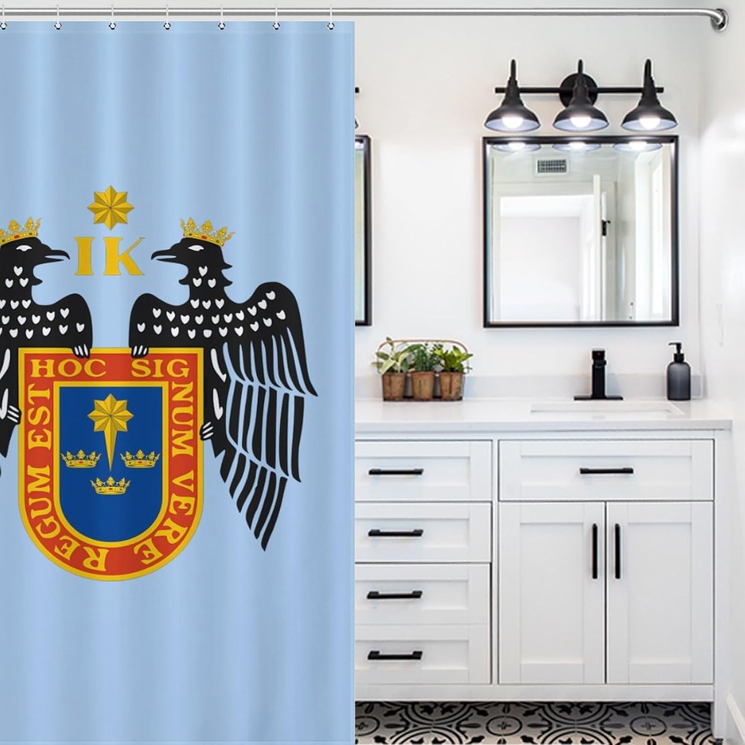 Lima Coat of Arms Funny Shower Curtains Washable Bath Curtain Liner with Hooks for Bathroom Bath Tubs 48x72Inch（122x183cm）