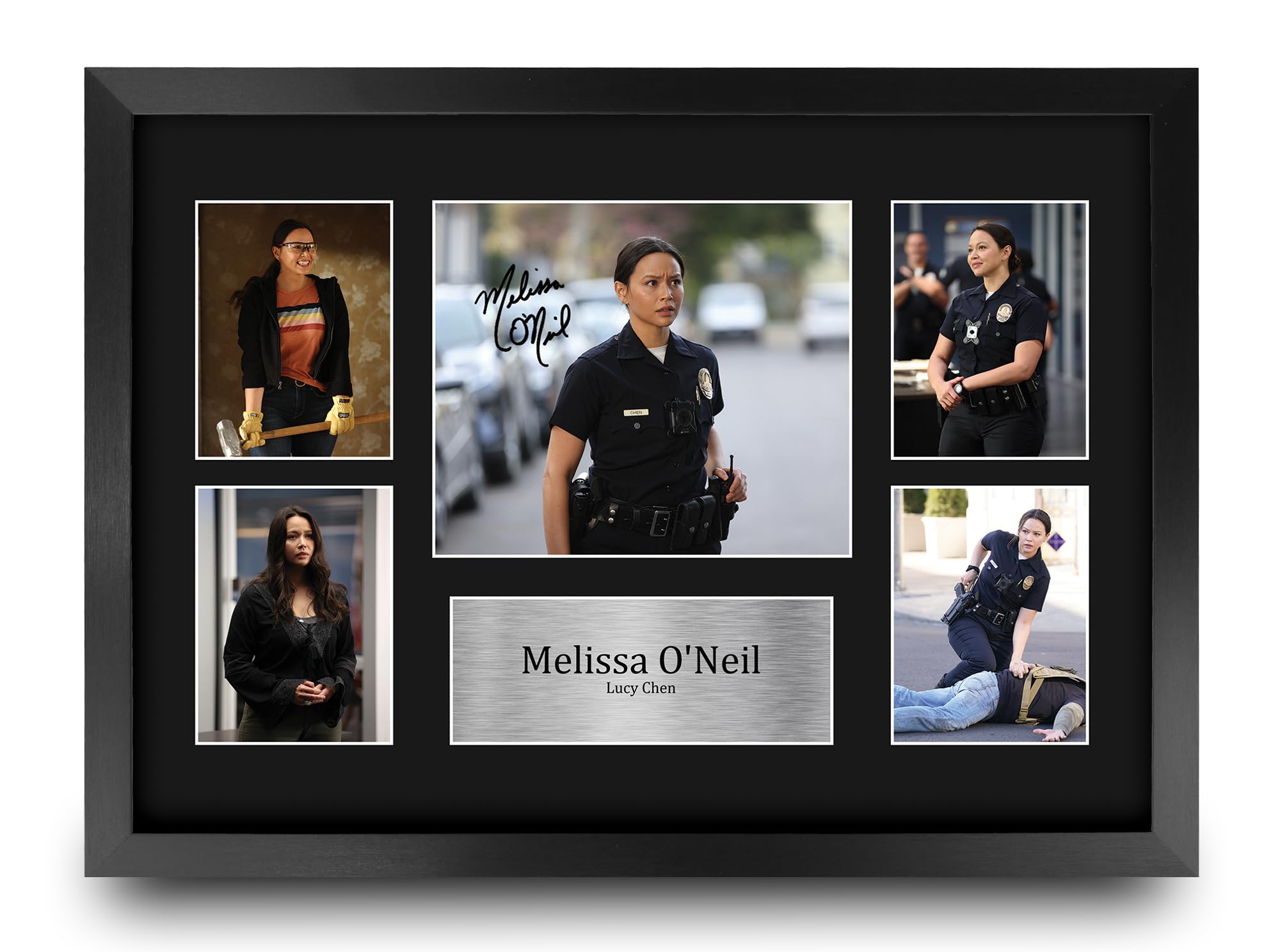HWC Trading Melissa O'Neil The Rookie Lucy Chen Gifts Printed Signed Autograph Picture for TV Show Fans - A3 Framed