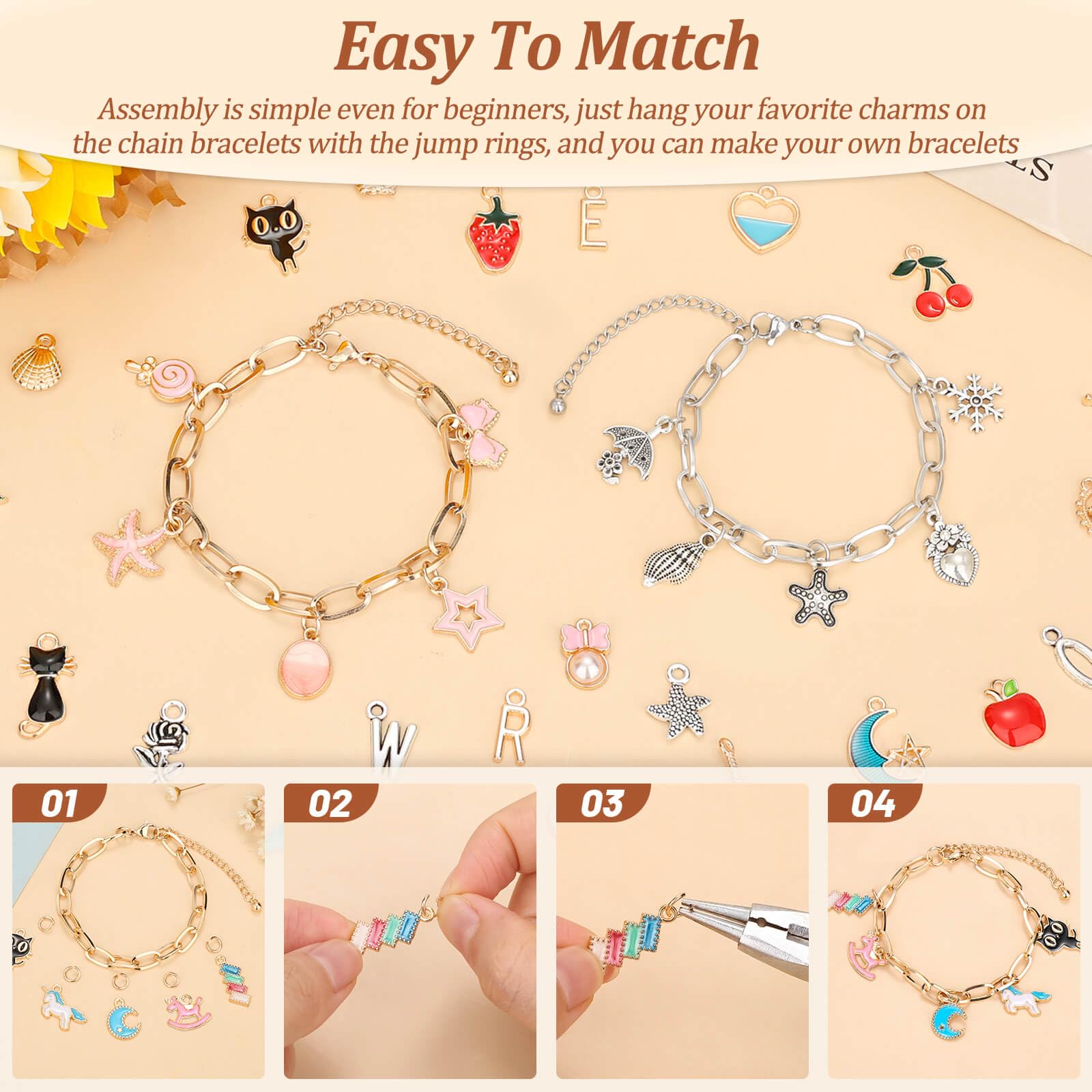 Amazon.com: Mckanti 674 Pieces Charm Bracelet Making Kit