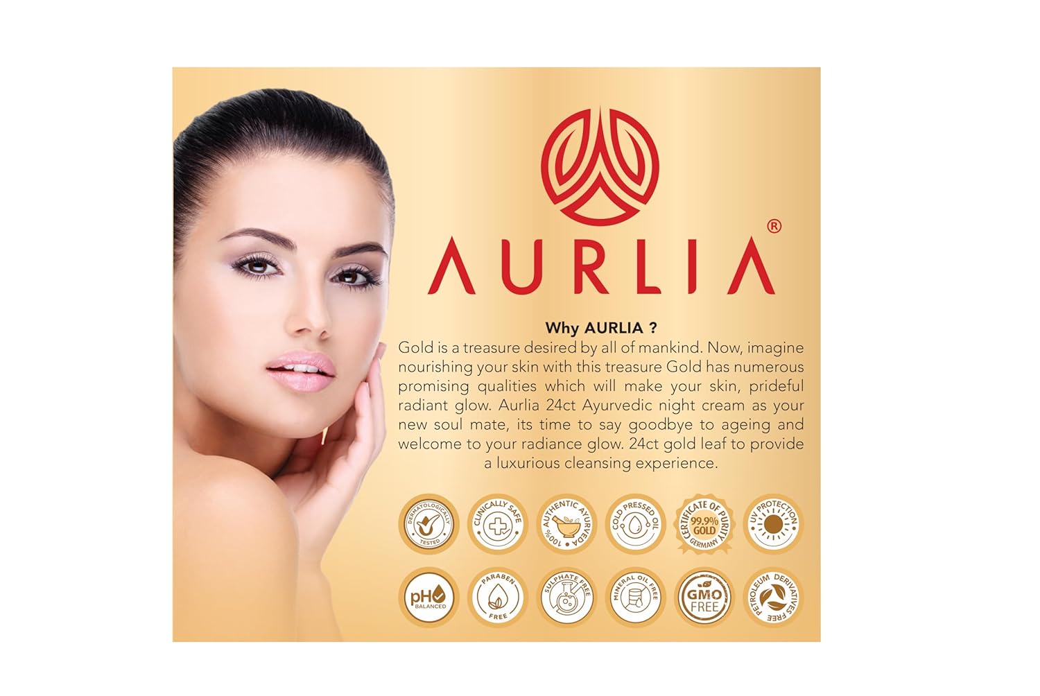 AURLIA 24K GOLD AYURVEDIC DAY CREAM 15G + 24K GOLD AYURVEDIC NIGHT CREAM 30G (45G) AURLIA 24K GOLD AYURVEDIC DAY CREAM 15G + 24K GOLD AYURVEDIC NIGHT CREAM 30G (45G)