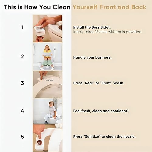 Miniatura 6 de Boss Bidet REVOLUTION Black Tokyo Platinum  Accesorio de bidé no eléctrico para tu asiento de inodoro  Pulverizador de agua, ahorra dinero en papel