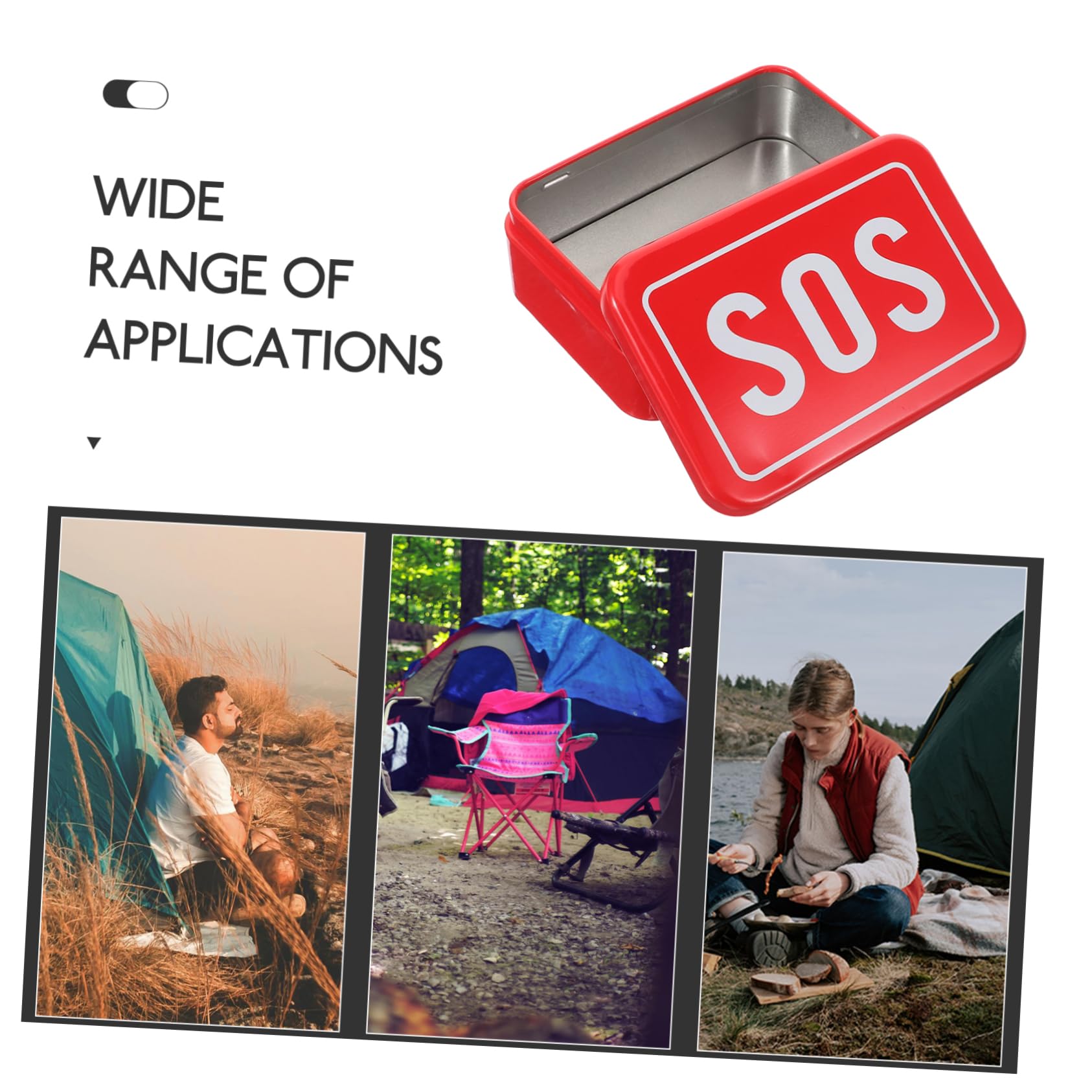 10 STK in Der Wildnis Vorratsbehälter Werkzeugkasten Lagerplatz Notfallkoffer Kleiner Metallbehälter Survival-Organizer-Koffer Rot Draussen Eisen Sache