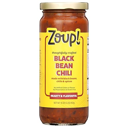 Black Bean Chili de Zoup! Good, Really Good - Sin ingredientes artificiales, sin conservantes, vegano, sin gluten, chile de frijoles negros, 16