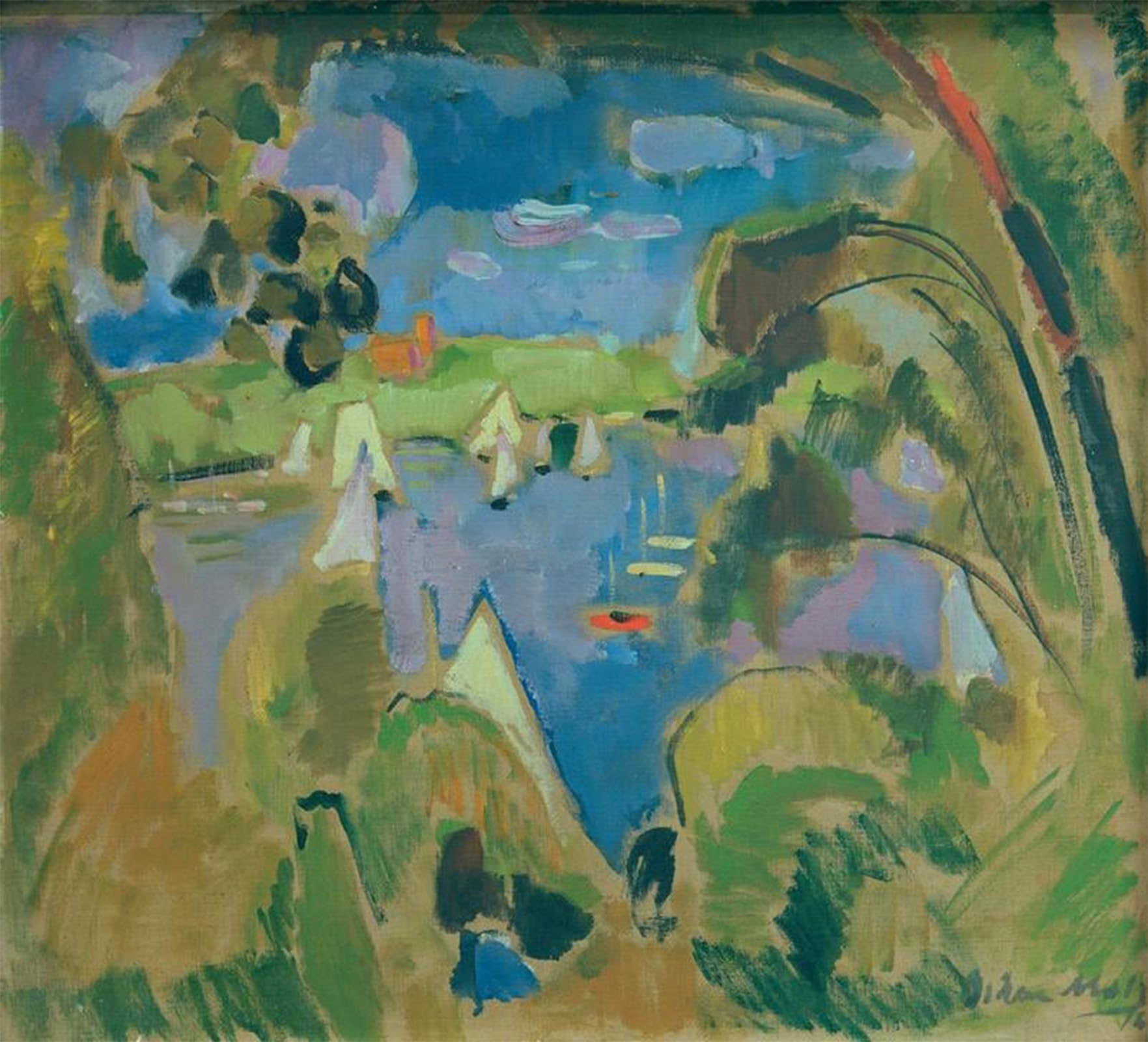 ARTXLXXBN Famous Painting Art Wall Decor Abstract Art Picture View on the Havel Big Window by Oskar Moll Animal Pictures for Home Decor 60x90cm