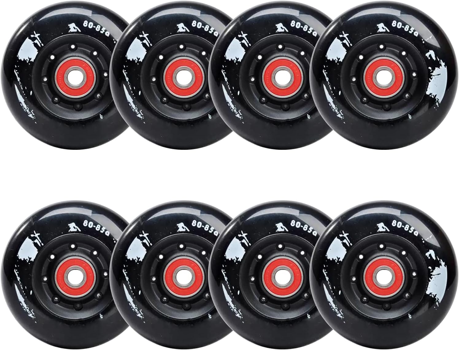 Inline Skates Replacement Wheel 72mm 76mm 80mm Outdoor Street Skating Wheel Wear-Resistant Wheel with ABEC-7 Bearings 8 Pack