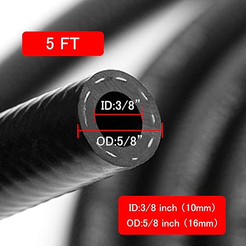 Miniatura 10 de Manguera de línea de combustible 38 pulgadas ID de goma de combustible NBR manguera de tubo para motores pequeños 5 pies 220PSI