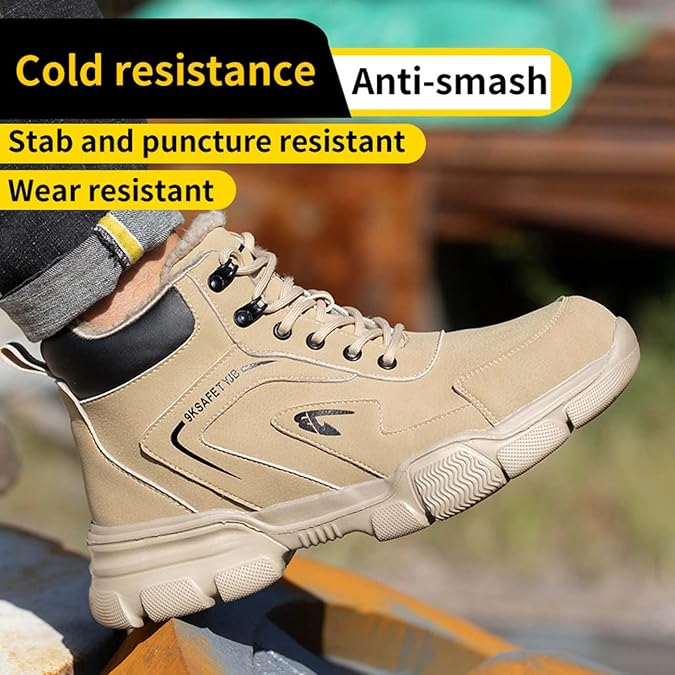 Steel Toe Safety Slip Resistant Puncture Proof Waterproof Work Shoes for Men Women Indestructible Breathable Lightweight Comfortable Men's Construction