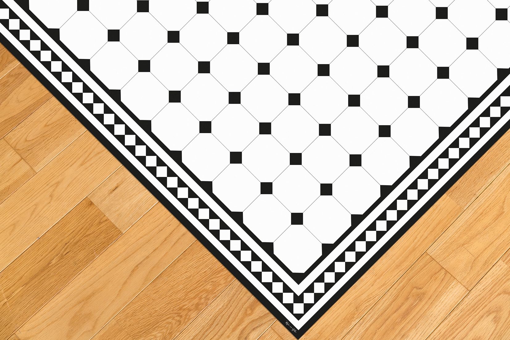 DobleUve Estudio Alfombra Vinílica Victorian | Blanco | 65x240 | Alfombra Cocina Lavable Antideslizante | Alfombra Vinilo Salón | Suelo de Vinilo