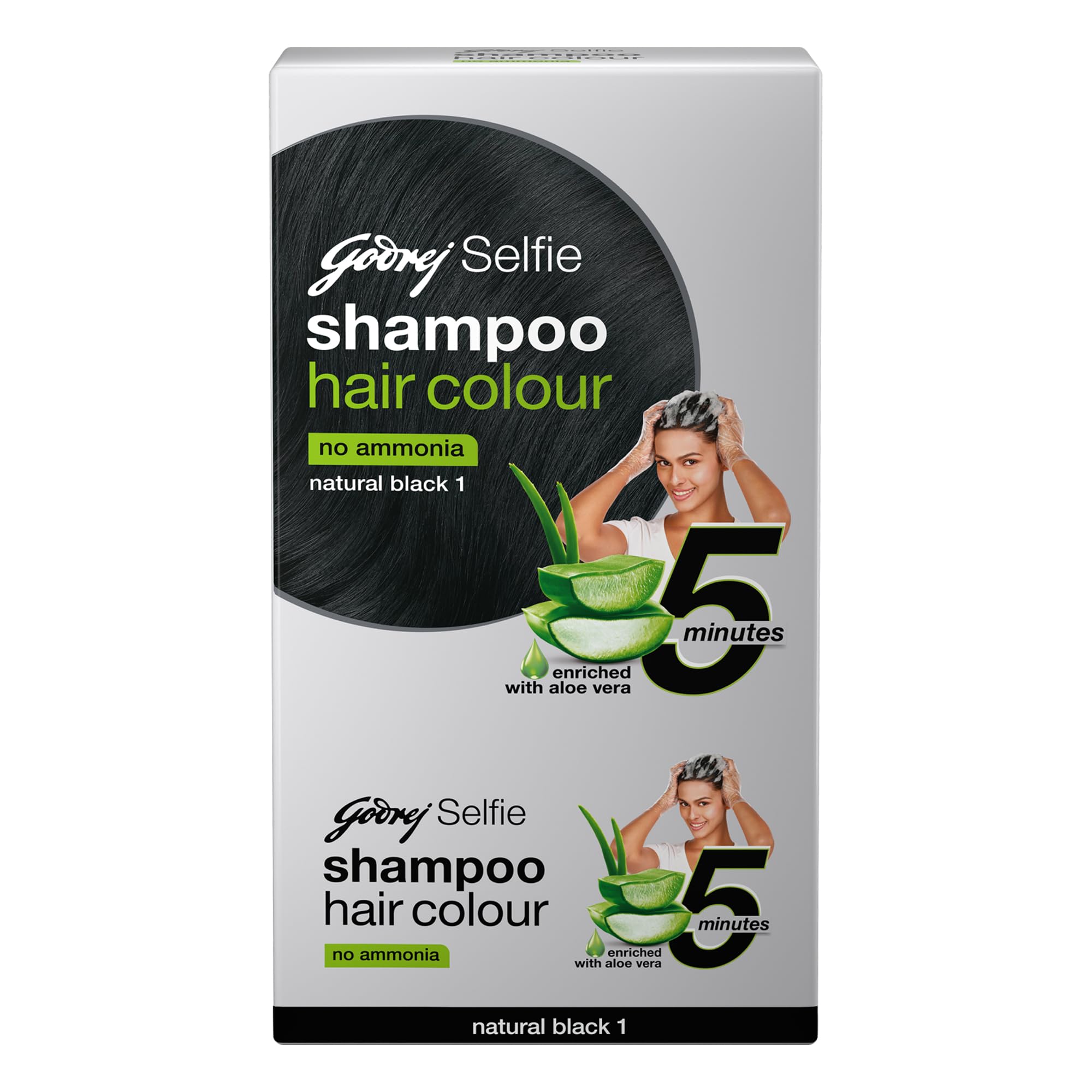 Godrej Selfie Hair Colour for Women & Men – NATURAL BLACK Shade 1.00 (Pack of 4)-picture-56