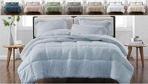 Miniatura 5 de Cannon - Juego de edredón y funda de 3 piezas tamaño matrimonialqueen sólido - Colección Heritage, microfibra de fácil cuidado - Azul