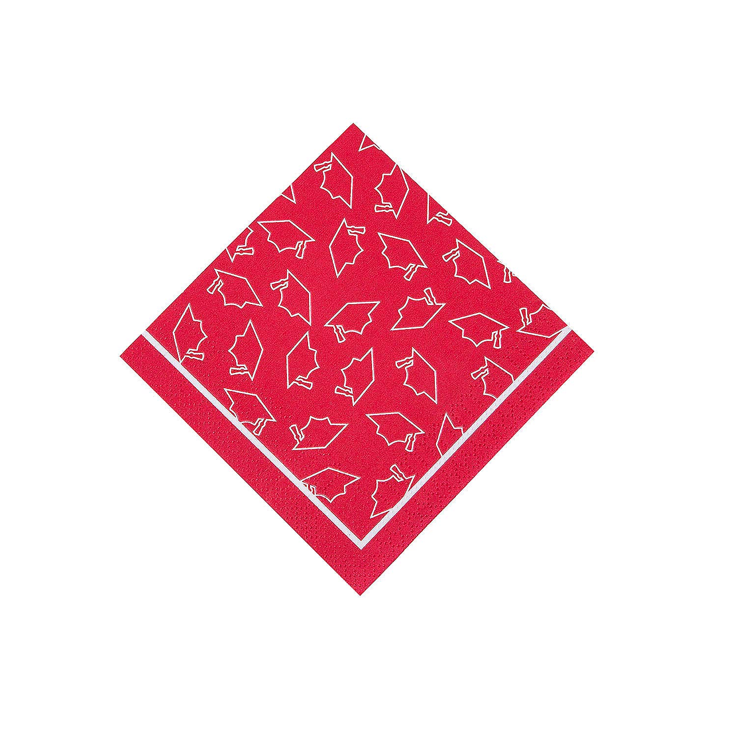 Red Graduation Bev Nap - Party Supplies - 50 Pieces