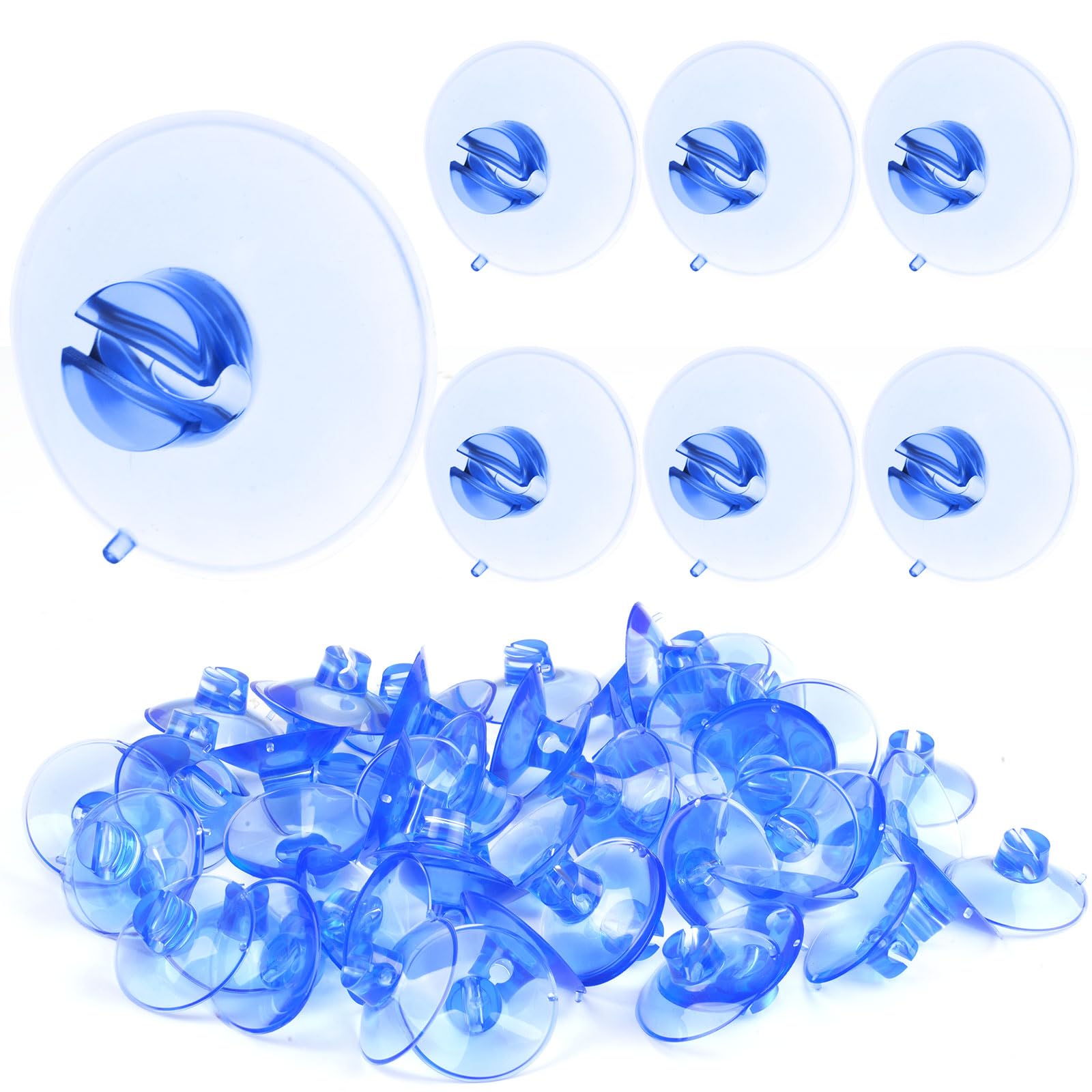 Deepton 60 Pack Suckers for Fairy Lights, 40 mm Christmas Light Suckers Outdoor, Window Suction Slotted Vacuum Suction, Sticky Window Suckers for Christmas Lights, for Hanging Fairy Lights