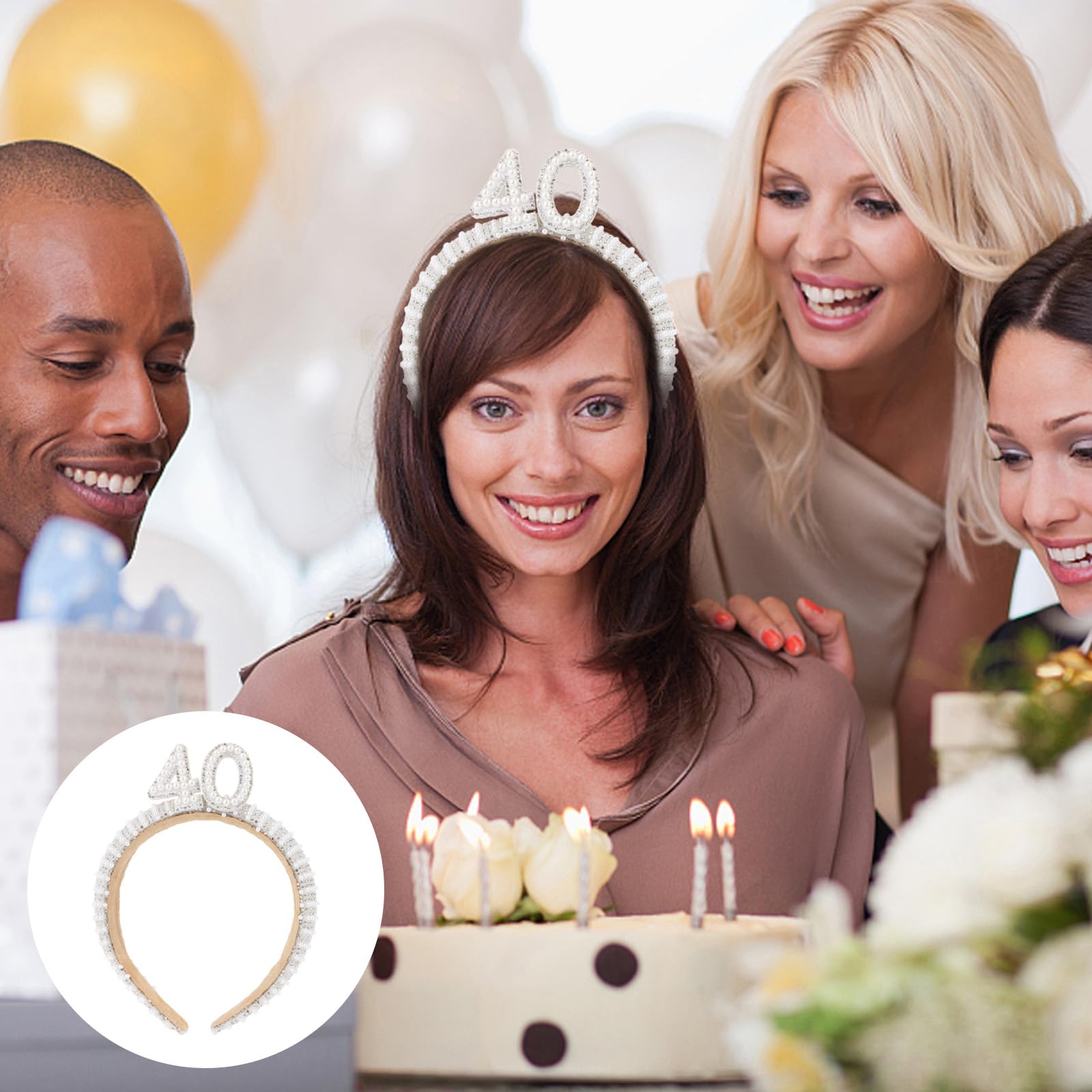 30° compleanno - Fascia per capelli con perle, tiara, corona per feste, regalo di compleanno - Italia