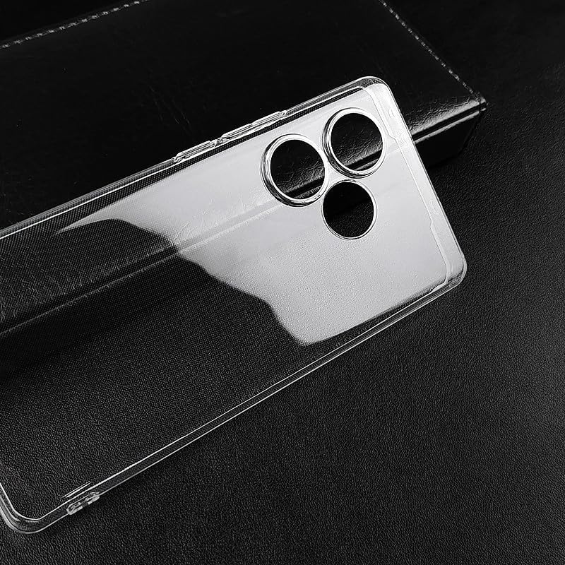 Image of NISHTECH for Realme GT 6T 5G Premium Transparent Hybrid Soft Slim Dust Proof Back Case Cover Silicone with Camera Protection
