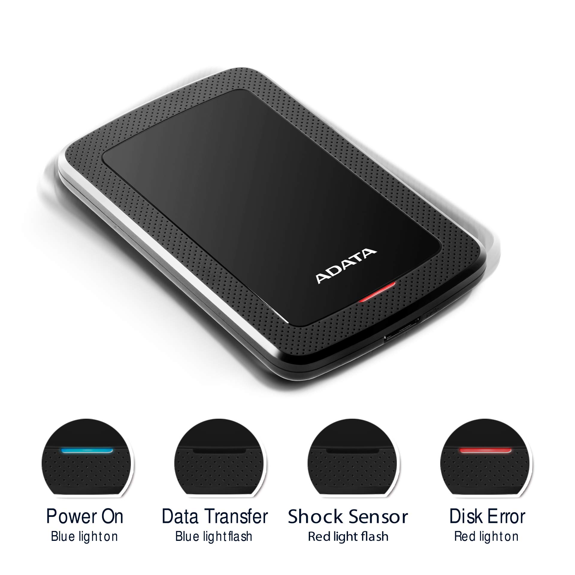 ADATA HDD Ext HV300 2TB Black Disque Dur Externe 2000 Go Noir