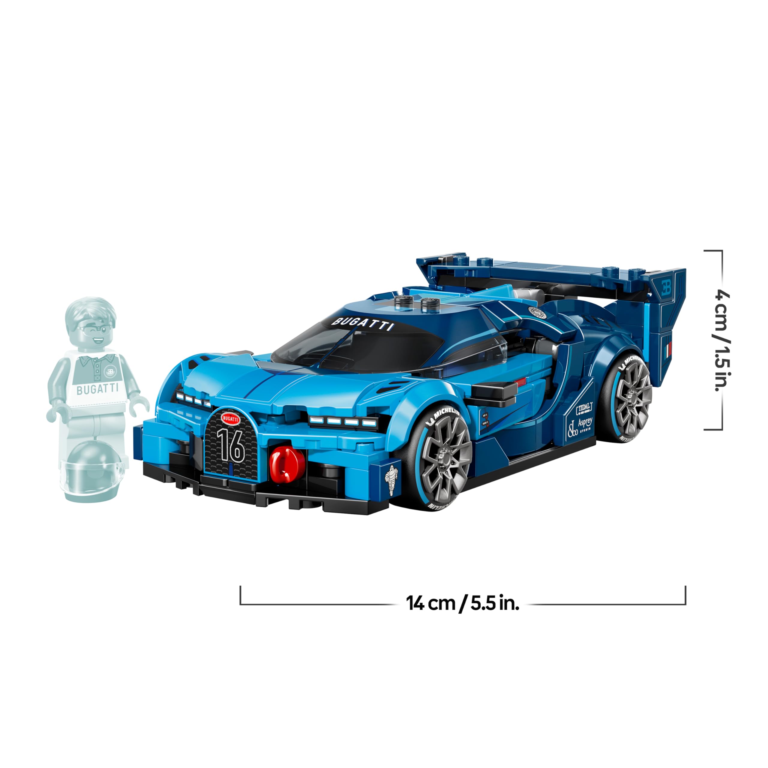 LEGO Speed Champions Hypercar Bugatti Vision GT - Jouet Voiture - Maquette avec Minifigurine Collector de Pilote - Idée de Cadeau Gaming pour Garçon dès 9 Ans & Fans de Sport Automobile 77253